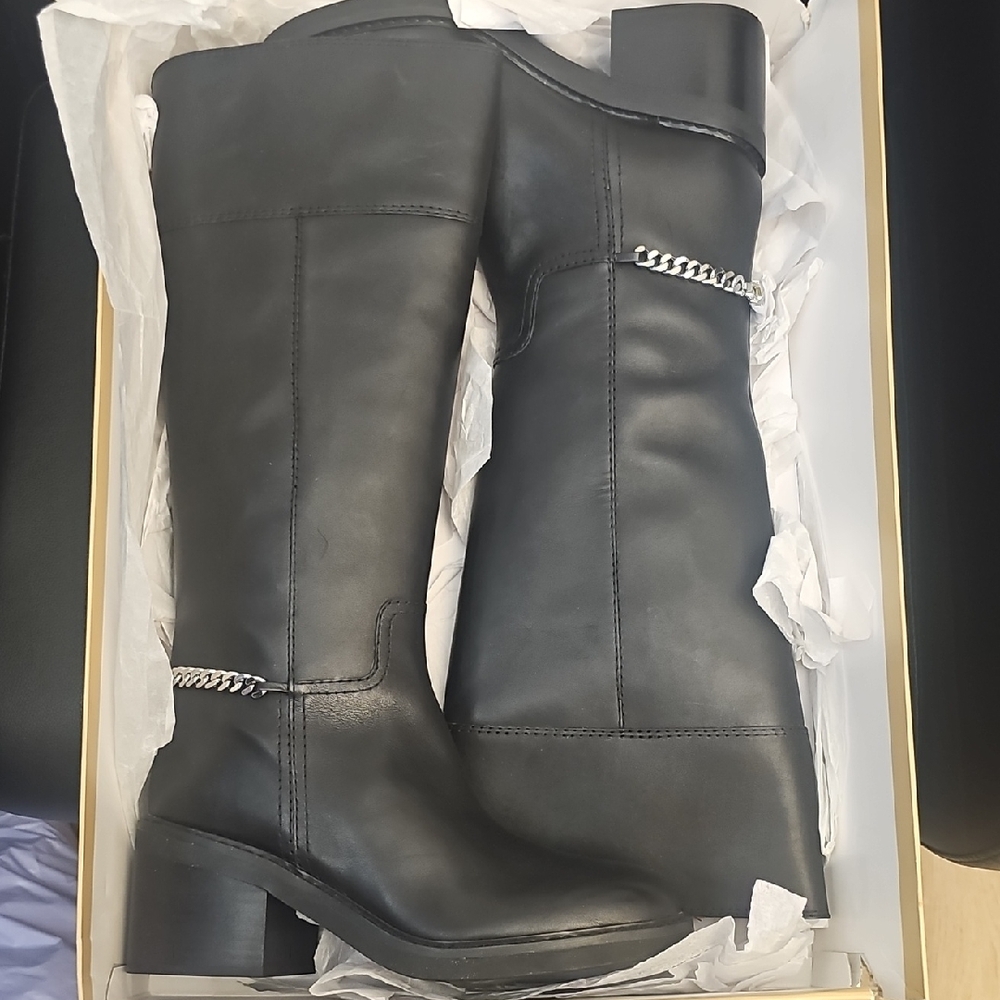 Michael Kors Black Over the Knee Boots Sleek Leather Design